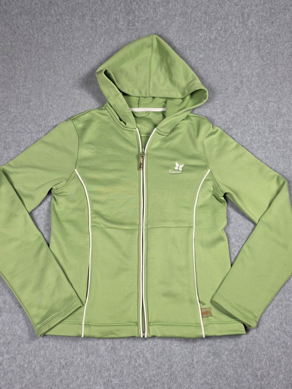 Light Green Hooded Zip Utility Jacket by